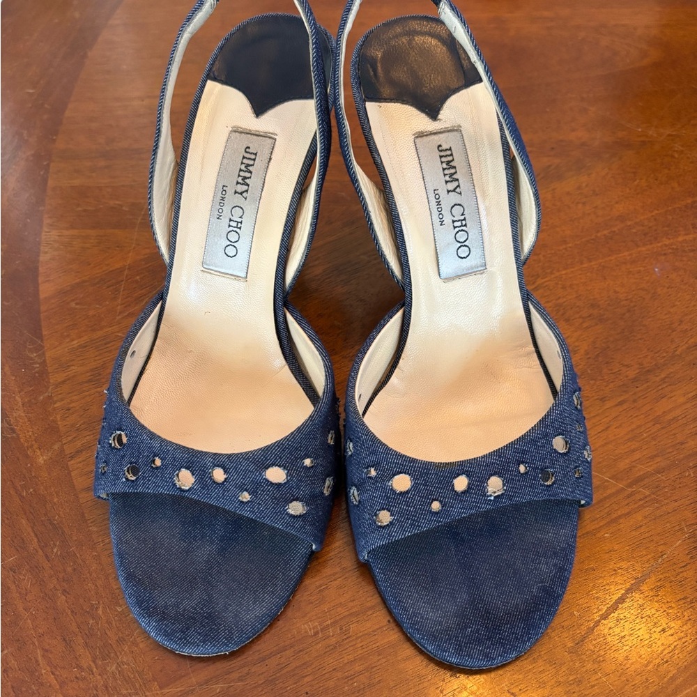 Jimmy Choo Denim Slingback Heels